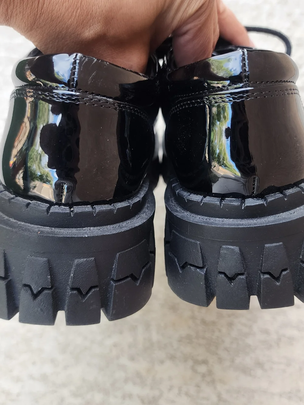dELIA*s By DollsKill Onyx Teen Craft Chunky Oxford Platform Black Patent, Sz 8